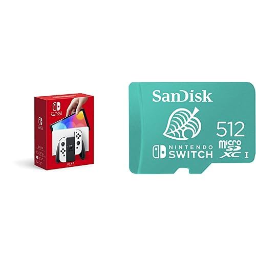 Nintendo Switch OLED Model with White Joy-Con and 512GB microSDXC Card V445208
