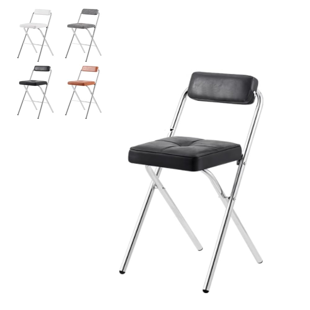 Black Folding Bar Stool with Backrest S314