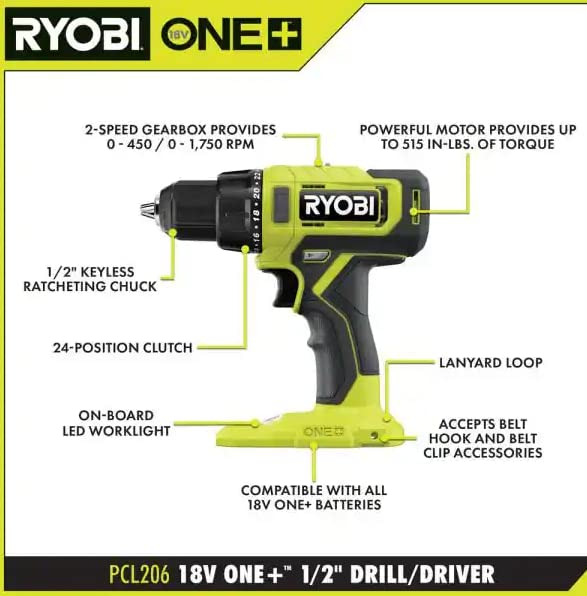 18V Cordless 1/2 in. Drill/Driver Kit with 2 1.5 AH Batteries and Charger H437943