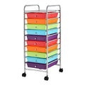 10 Drawer Rolling Storage Cart with Lockable Casters Y24531