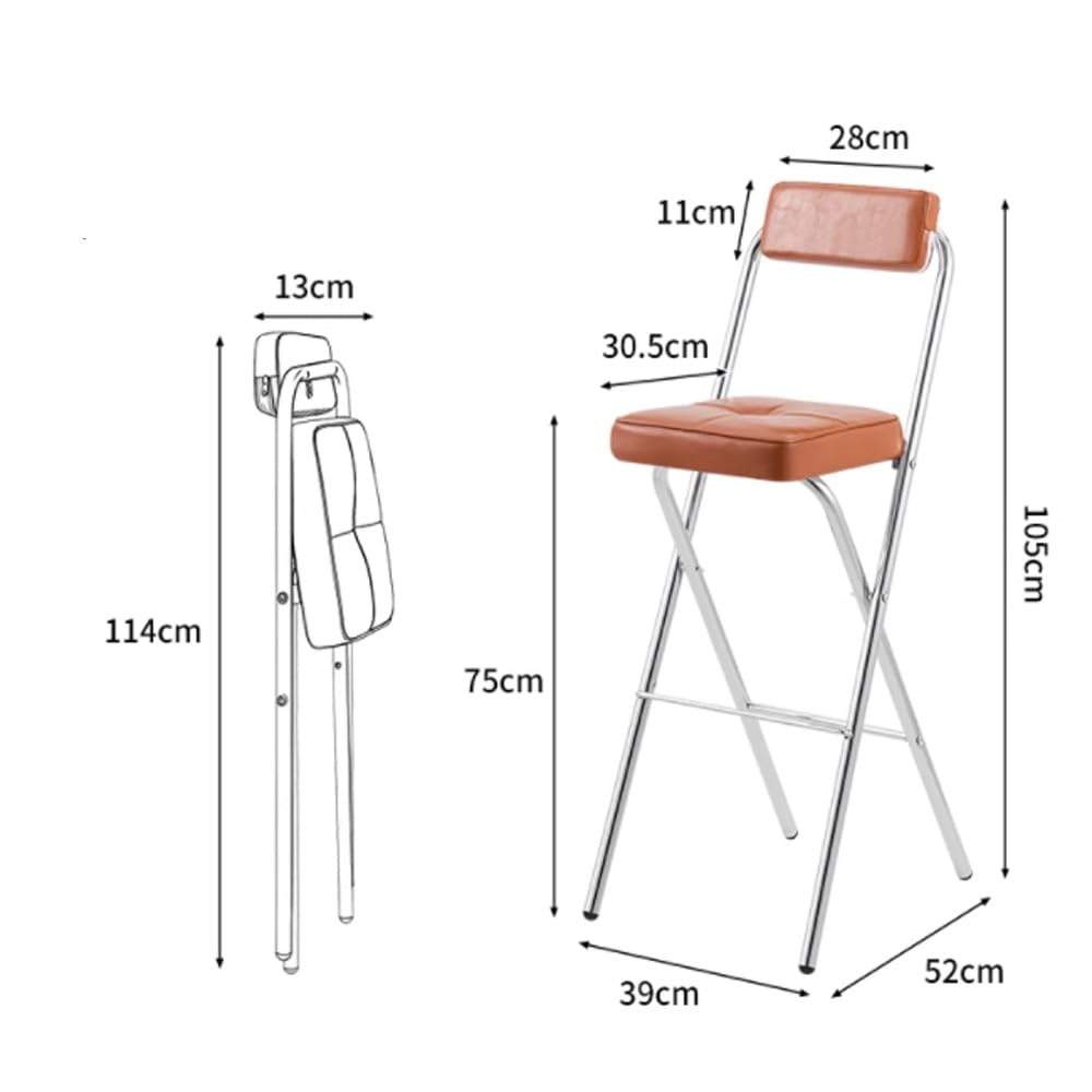 Black Folding Bar Stool with Backrest S314