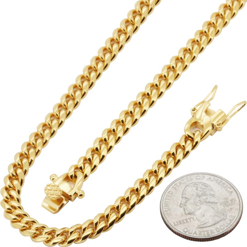 316L Stainless Steel Cuban Link Chain Necklace Bracelet F6968