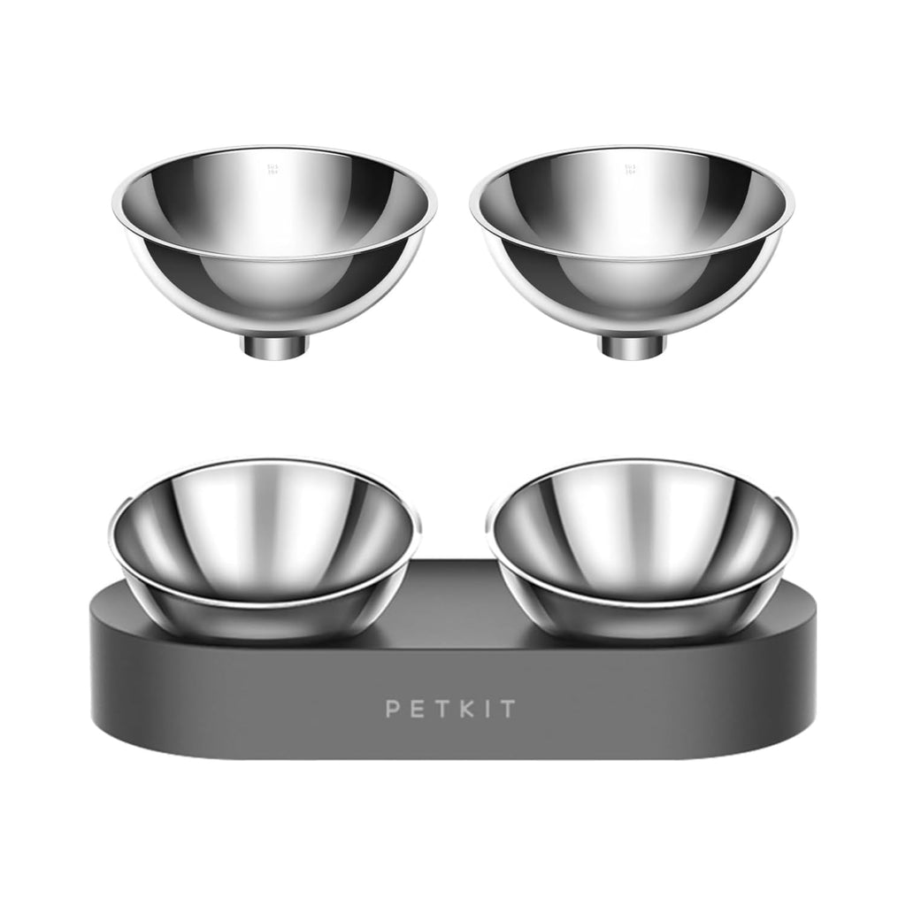 Elevated Dog Cat Bowl with 2 Stainless Steel Bowls U139493