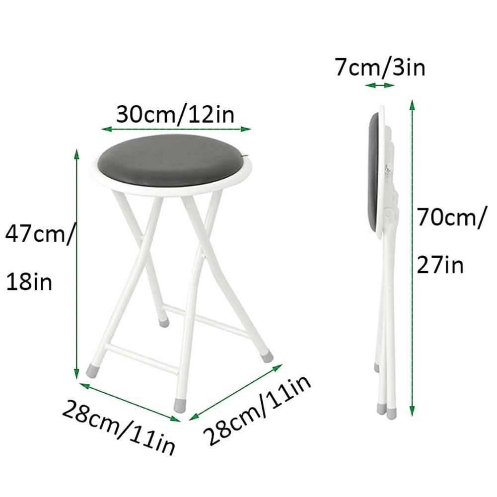 18-Inch Black Folding Stool with 225lb Capacity N938