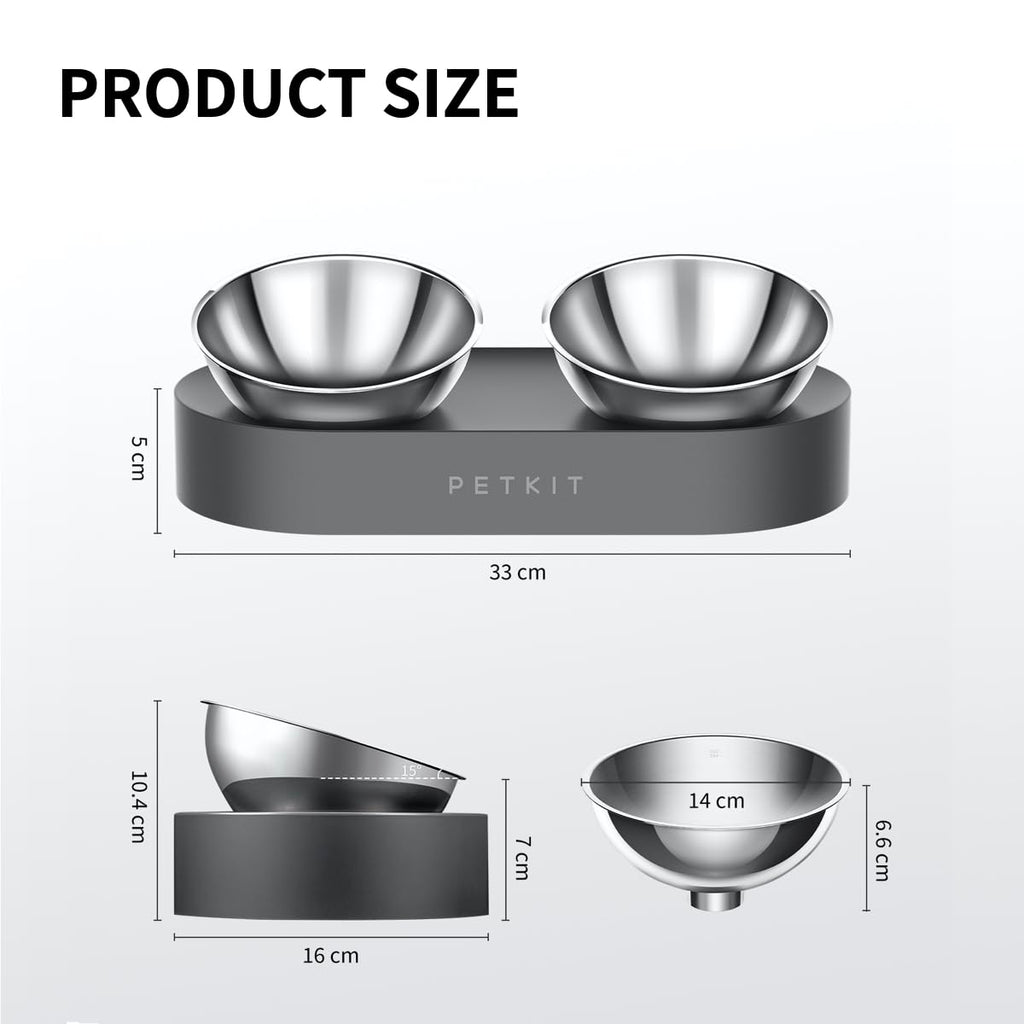 Elevated Dog Cat Bowl with 2 Stainless Steel Bowls U139493