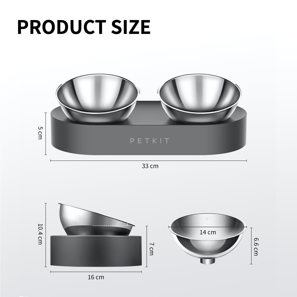 Elevated Dog Cat Bowl with 2 Stainless Steel Bowls U139493