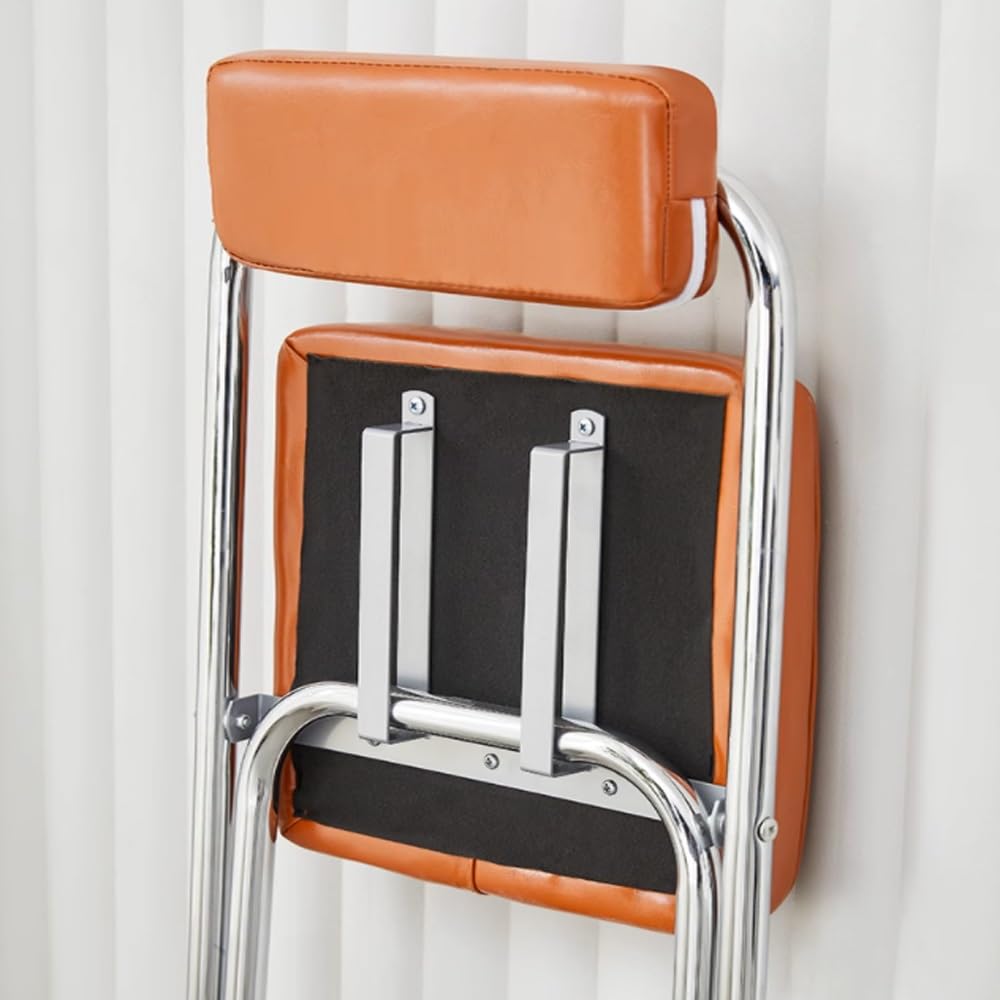 Black Folding Bar Stool with Backrest S314