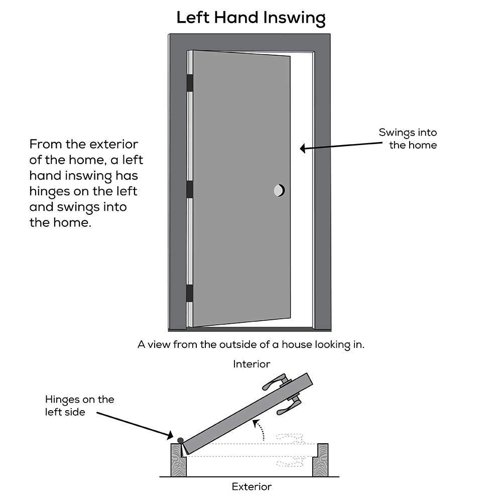 Fiberglass Smooth Exterior Prehung Door, Primed, 36 inch x 80 inch, Left Hand/In-swing O370222
