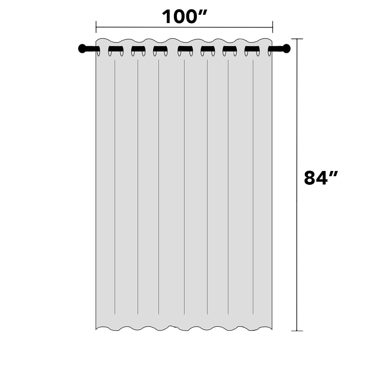 Blackout Curtains 84 Inches Long Faux Linen Thermal Insulated W100 X L84 Inch I570707