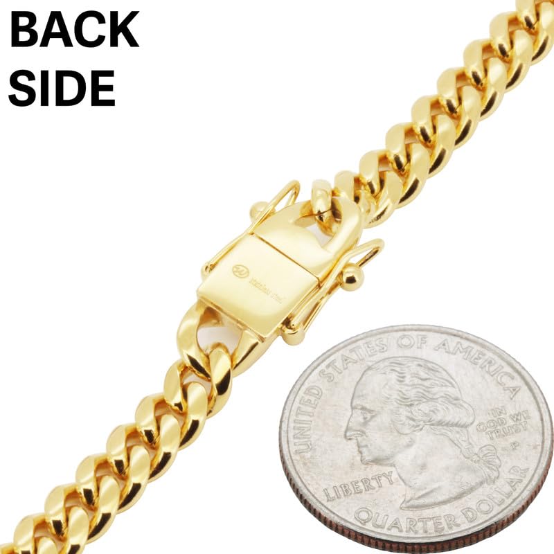 316L Stainless Steel Cuban Link Chain Necklace Bracelet F6968