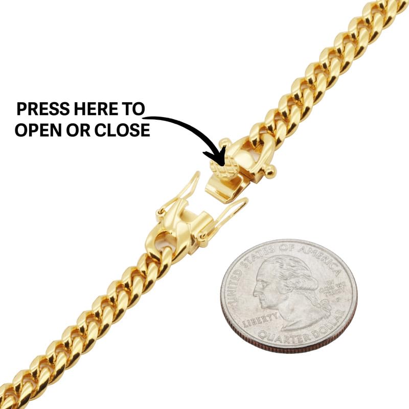 316L Stainless Steel Cuban Link Chain Necklace Bracelet F6968