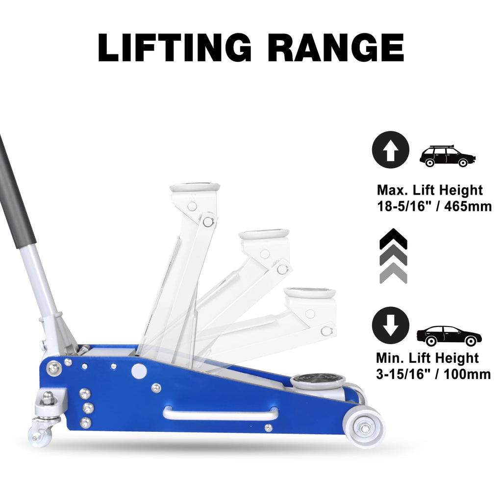 3 Ton Low Profile Aluminum and Steel Floor Jack with Jack Stands Q97989