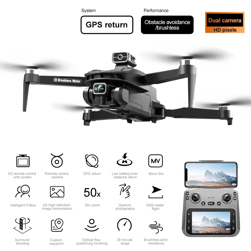 4K Camera GPS Drone with 4.5" LCD Controller J8875