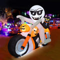 6 FT Halloween Inflatables Ghost Pumpkin Cat Motorcycle with Built-in LEDs B59336