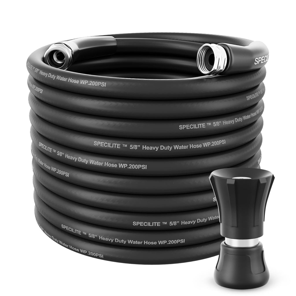 5/8" Hot/Cold Garden Rubber Hose 100 ft with Nozzle P3511