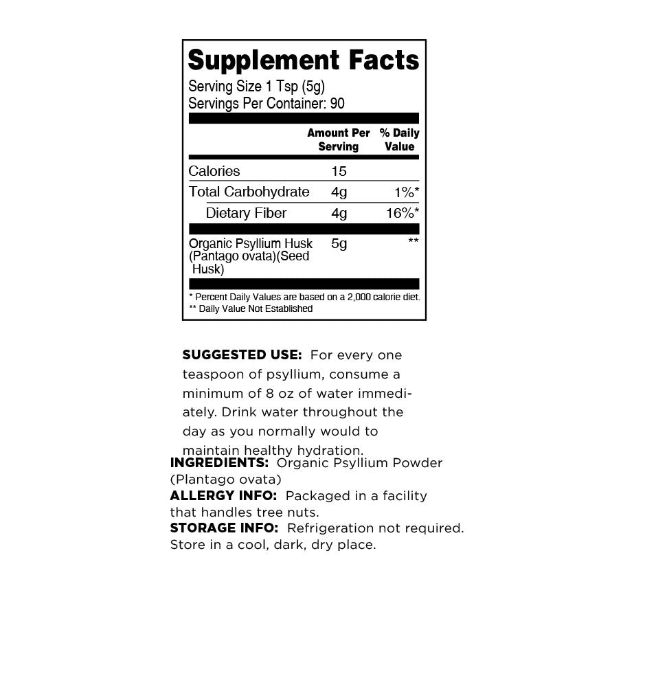 Organic Psyllium Husk Powder, 1 Lb G203