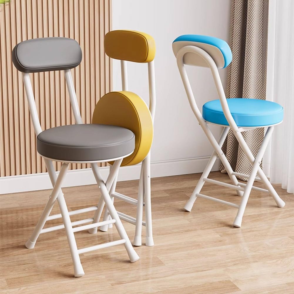 Folding Stool with Cushioned Seat and Backrest M453858