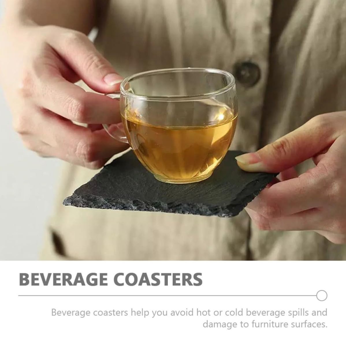Natural Stone Drink Coasters Set G78905