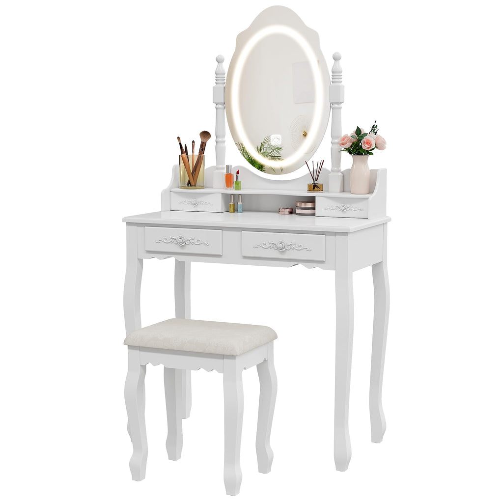 Vanity Desk with Mirror and Lights Y675