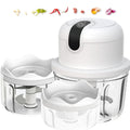 White 3 Cup USB Rechargeable Portable Electric Garlic Crusher J840094