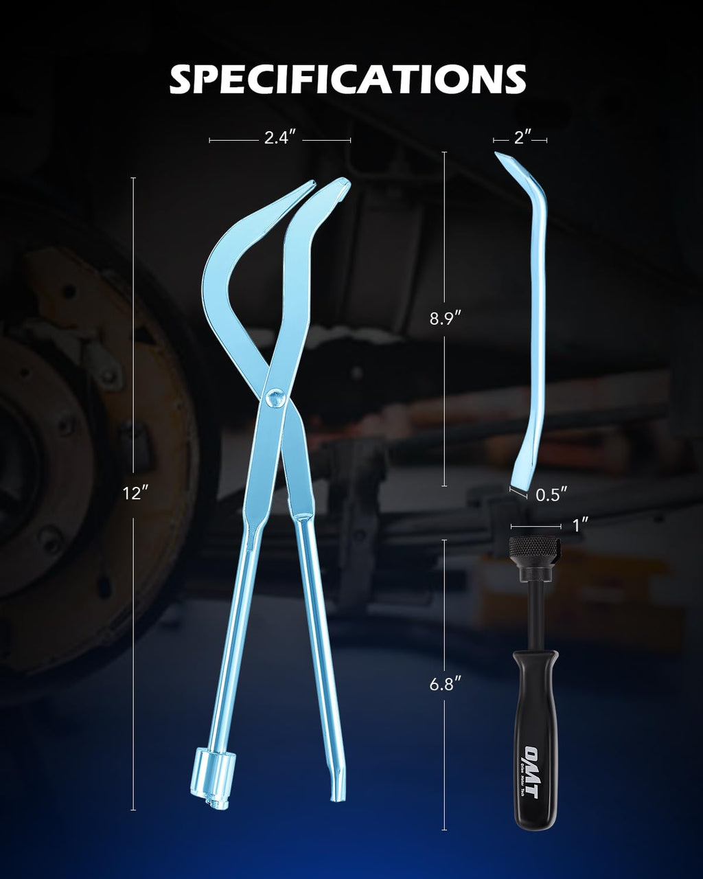 3pc Drum Brake Tool Kit with Spring Compressor and Adjustment Spoon B25575