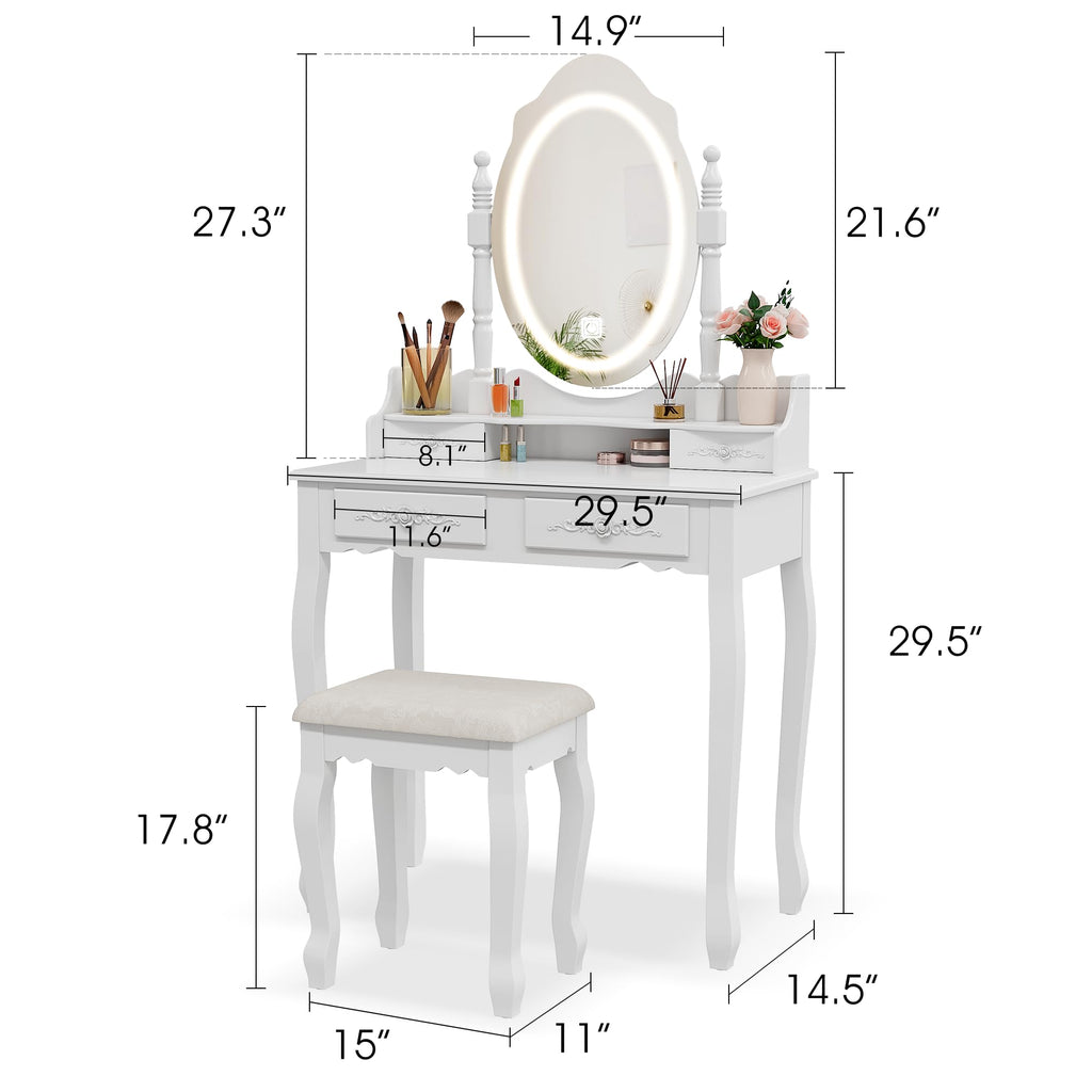 Vanity Desk with Mirror and Lights Y675