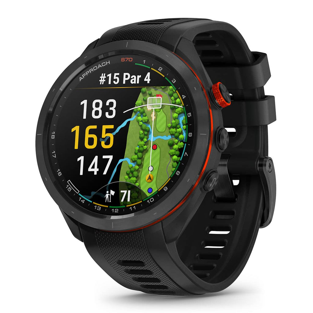 Black 47mm Golf GPS Smartwatch Q852608