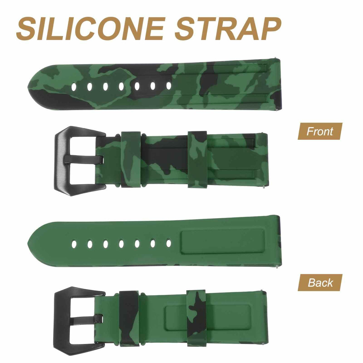 Silicone Quick Release Watch Band with Stainless Steel Clasp H54545