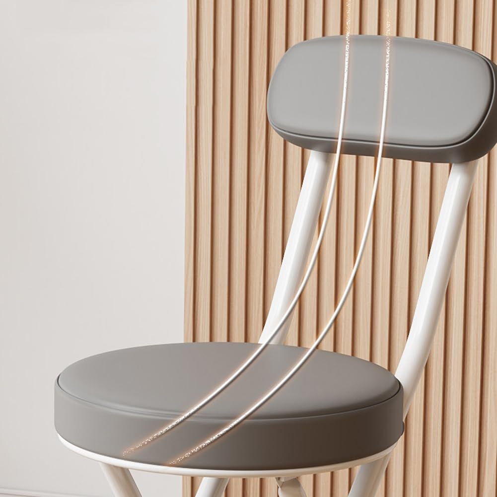 Folding Stool with Cushioned Seat and Backrest M453858