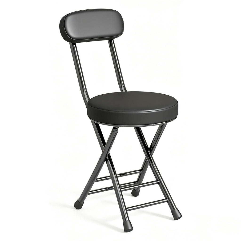 Folding Stool with Cushioned Seat and Backrest M453858