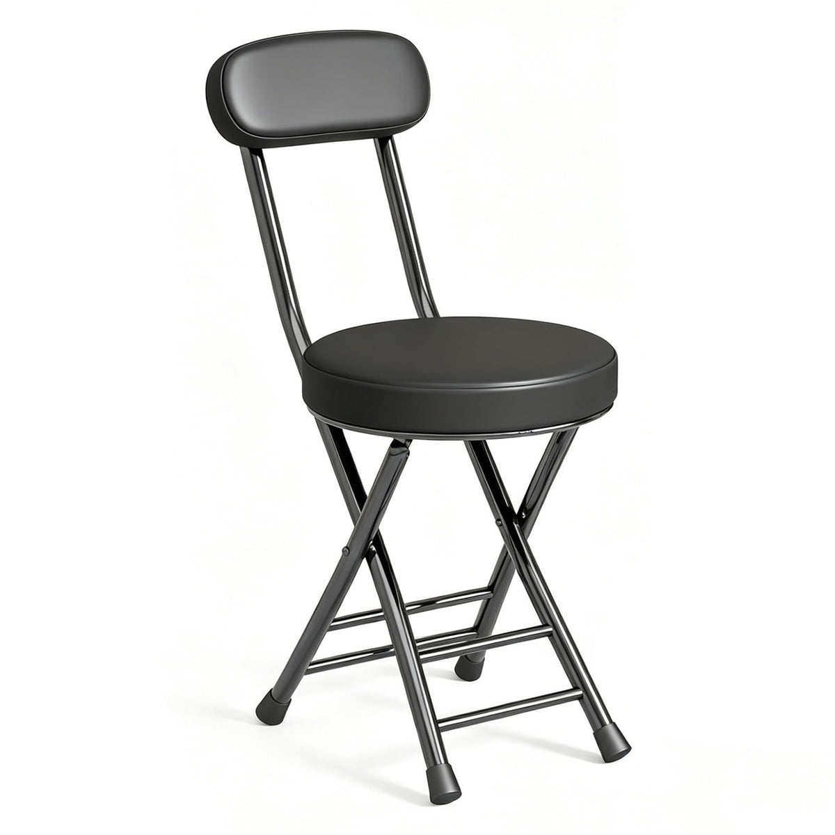 Folding Stool with Cushioned Seat and Backrest M453858