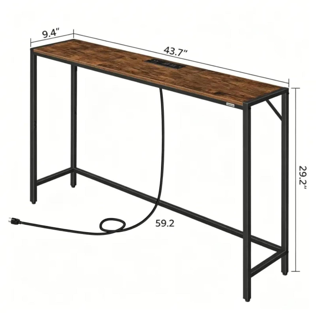 Narrow Sofa Table with Power Station W5069