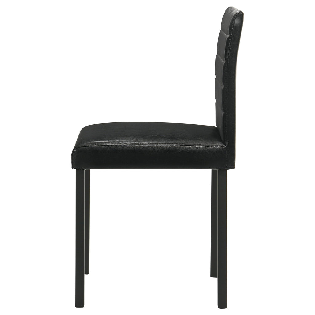 Black Faux Leather Dining Side Chair Set of 4 P23944