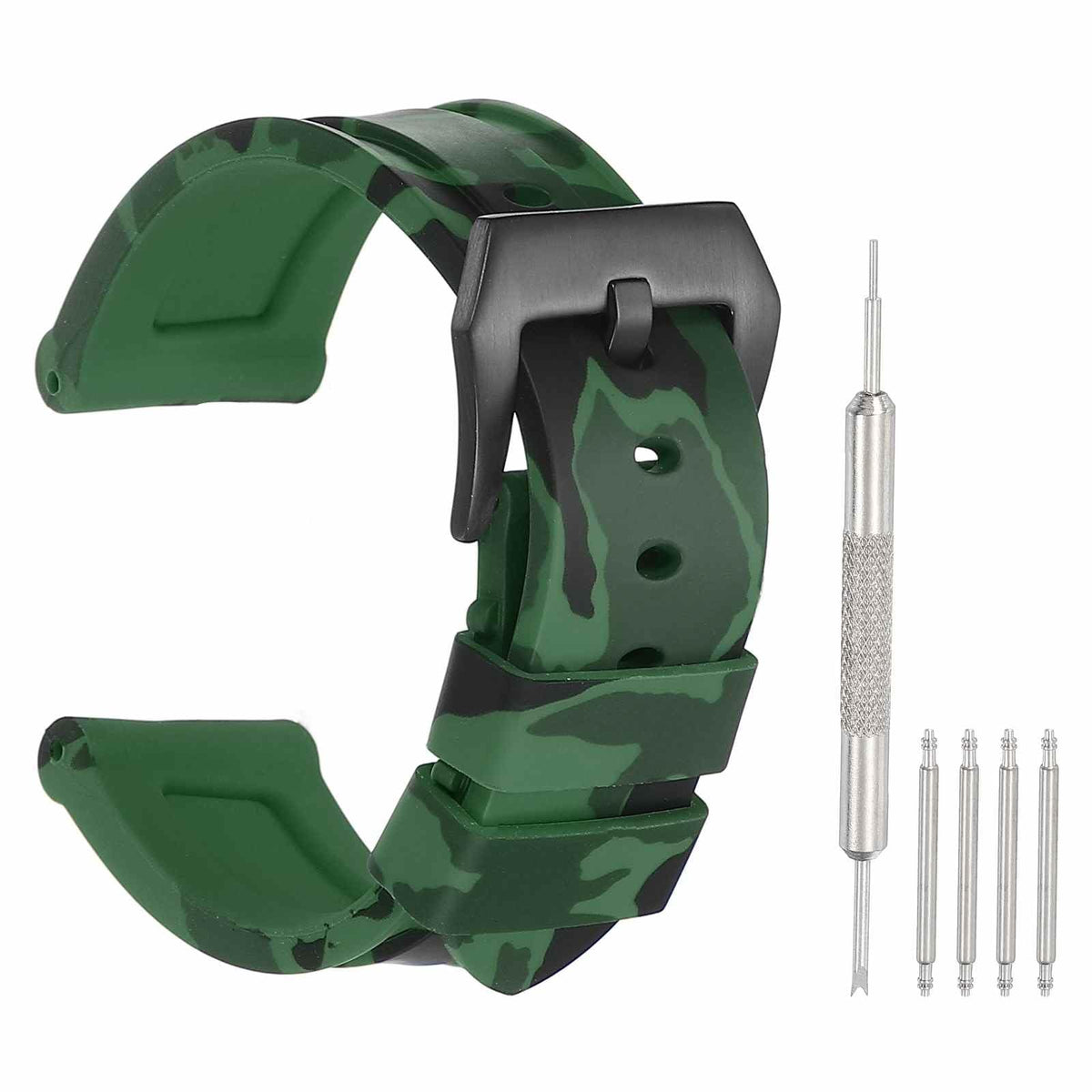 Silicone Quick Release Watch Band with Stainless Steel Clasp H54545