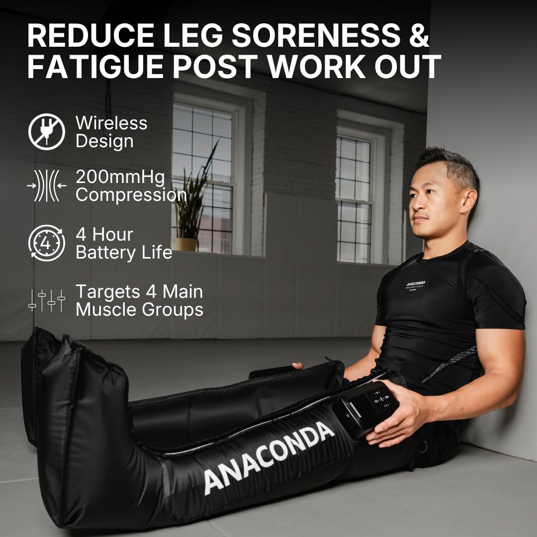 Wireless Leg Compression Boots with 4 Sequential Zones, 3 Modes, 4-Hour Battery I695