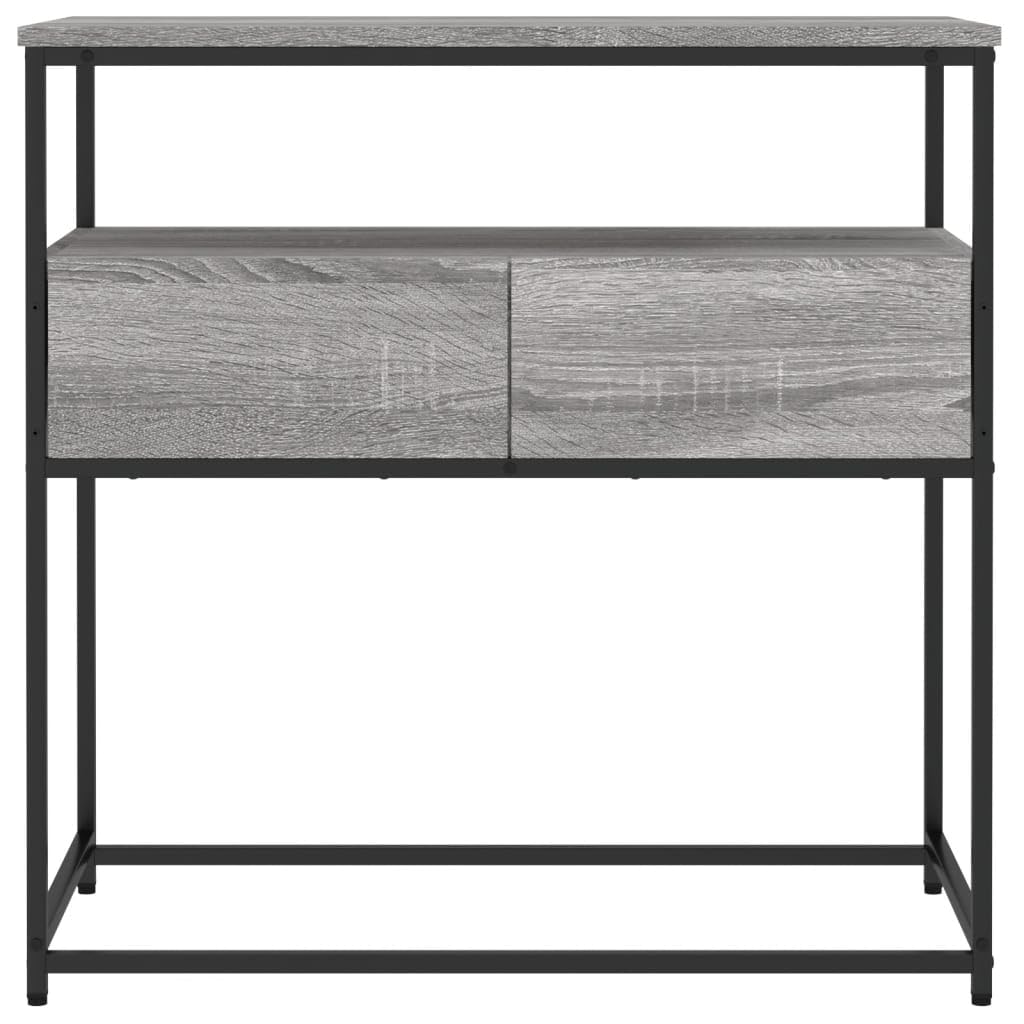 Brown Oak Look Console Table with 2 Drawers and 1 Shelf U552