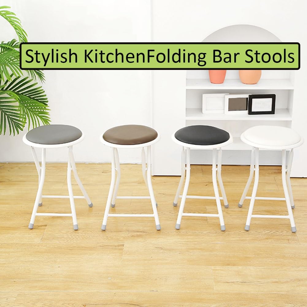 18-Inch Black Folding Stool with 225lb Capacity N938