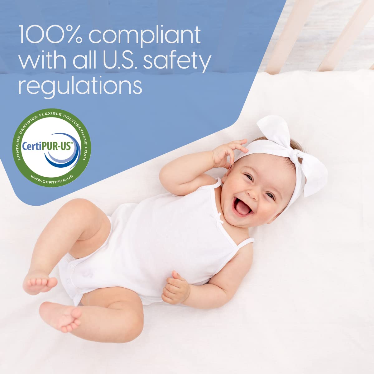 Memory Foam Crib Mattress, 100% Cotton Cover U31061