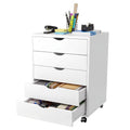 White 5 Drawer Rolling Storage Cabinet M4390