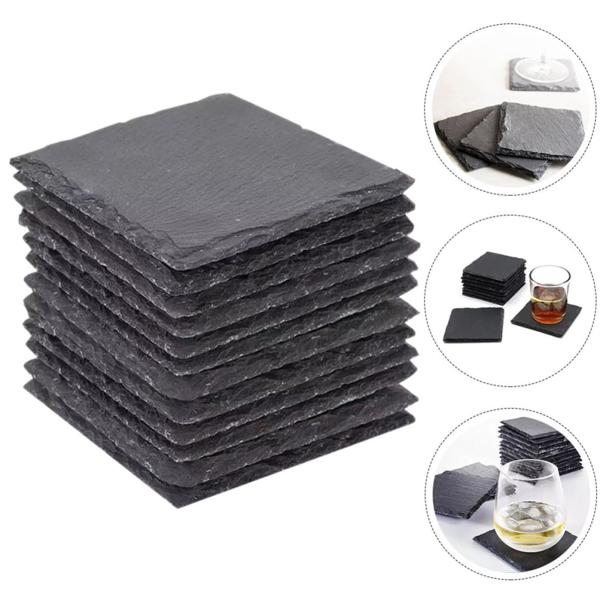 Natural Stone Drink Coasters Set G78905