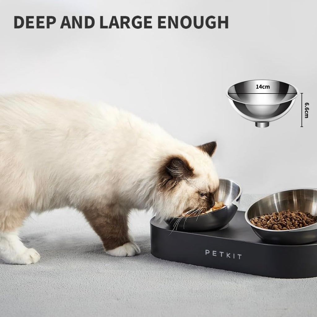 Elevated Dog Cat Bowl with 2 Stainless Steel Bowls U139493