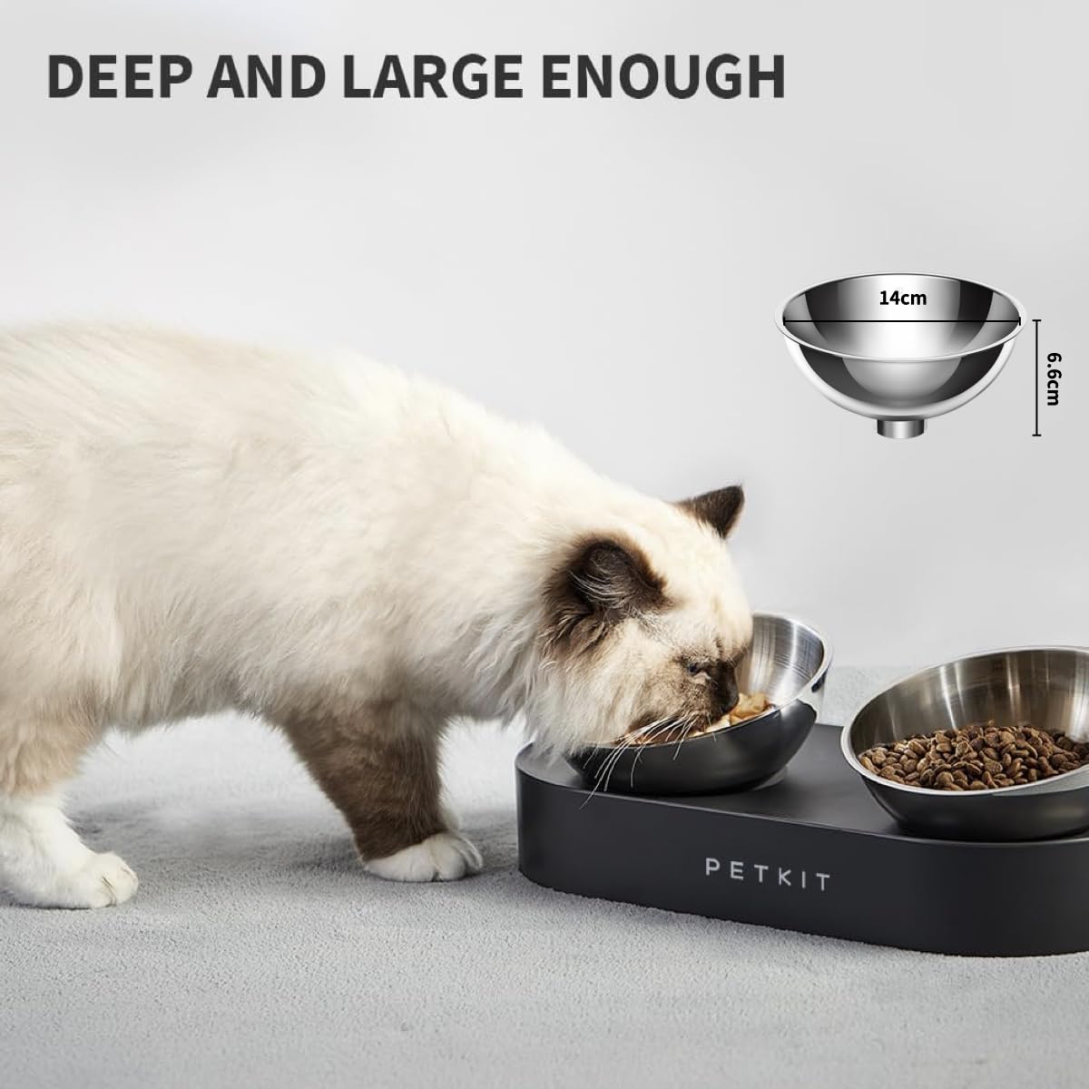 Elevated Dog Cat Bowl with 2 Stainless Steel Bowls U139493