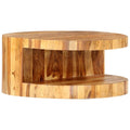 25.6"x11.8" Solid Sheesham Wood Round Coffee Table X679