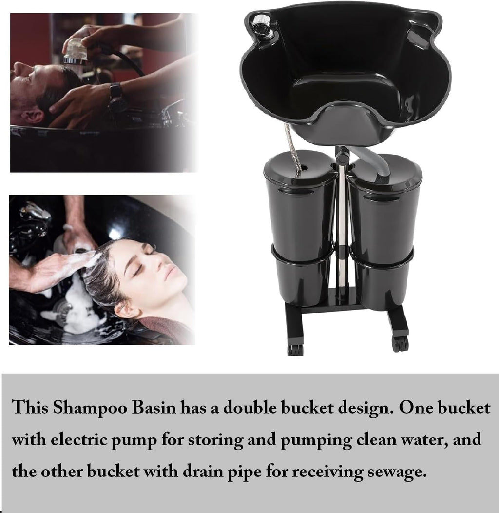 Portable Plastic Shampoo Unit with Electric Pump D5642