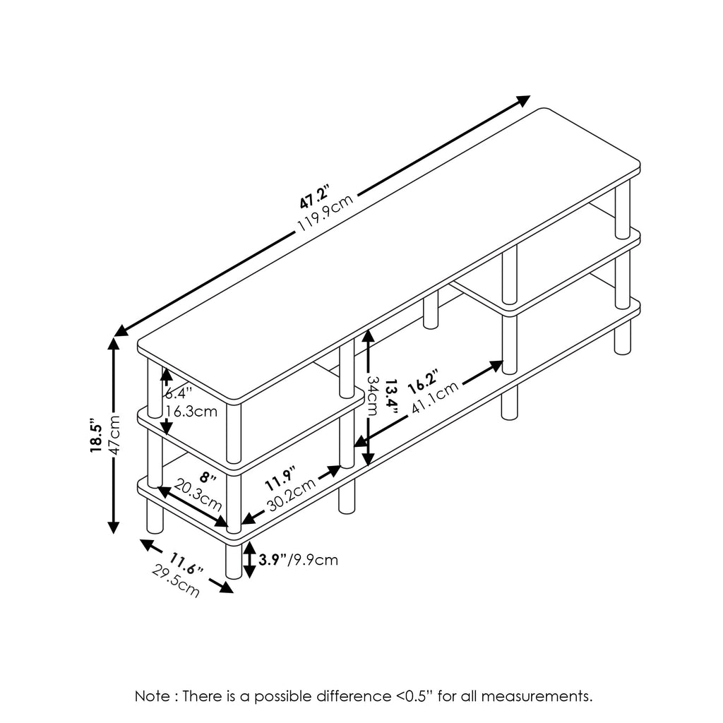 Black Espresso 3-Tier TV Stand A25348