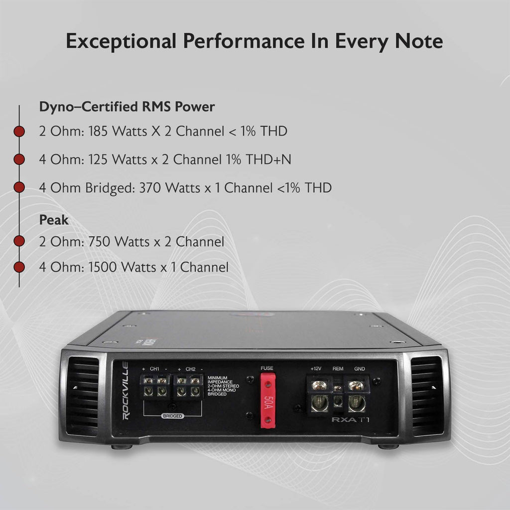 2-Channel Class A/B Car Amplifier 1500W Peak D525302