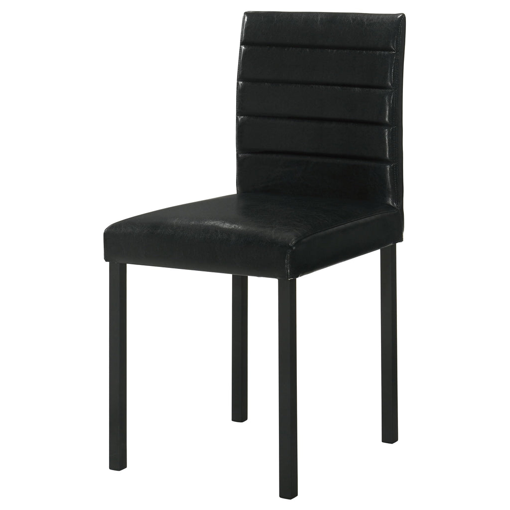 Black Faux Leather Dining Side Chair Set of 4 P23944