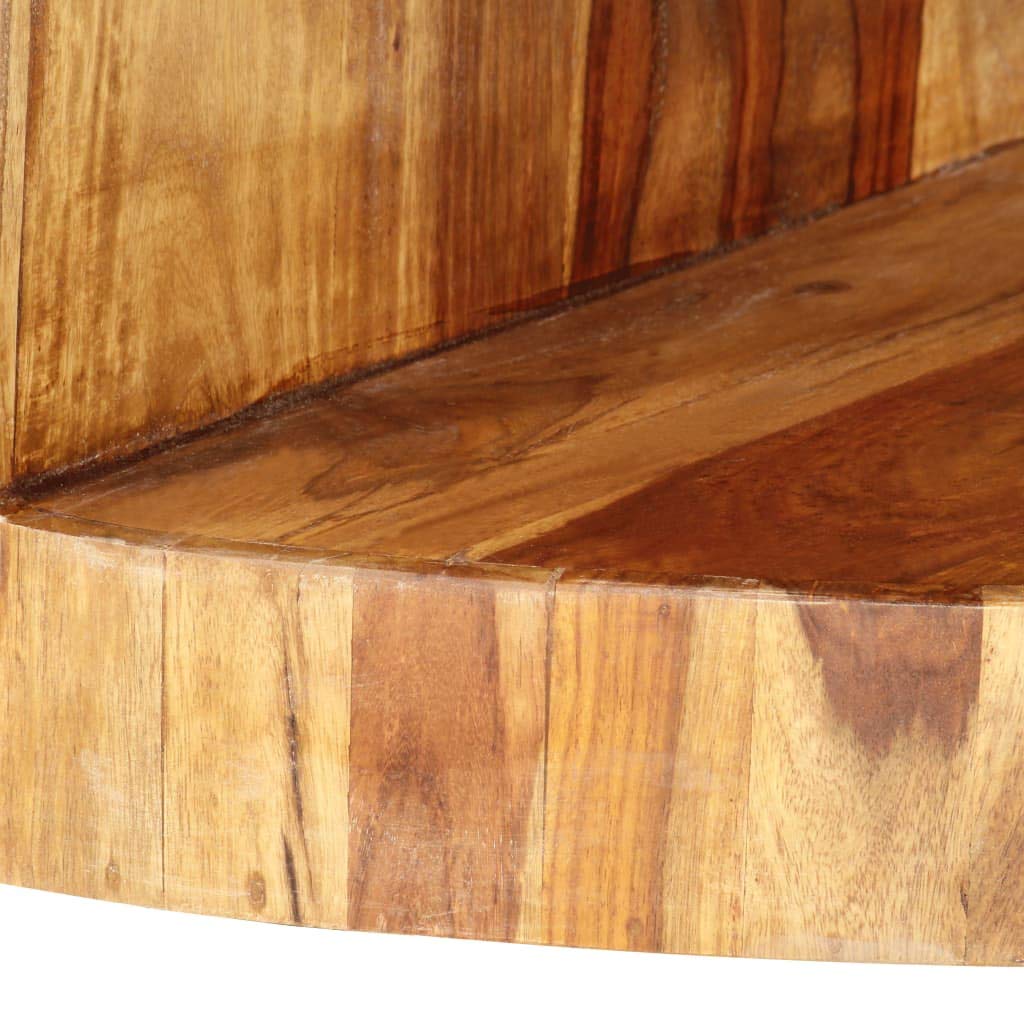 25.6"x11.8" Solid Sheesham Wood Round Coffee Table X679