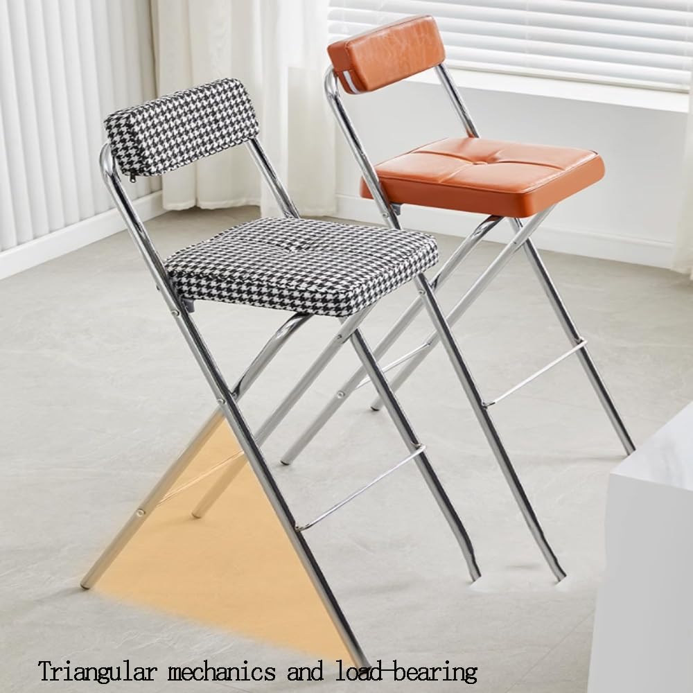 Black Folding Bar Stool with Backrest S314