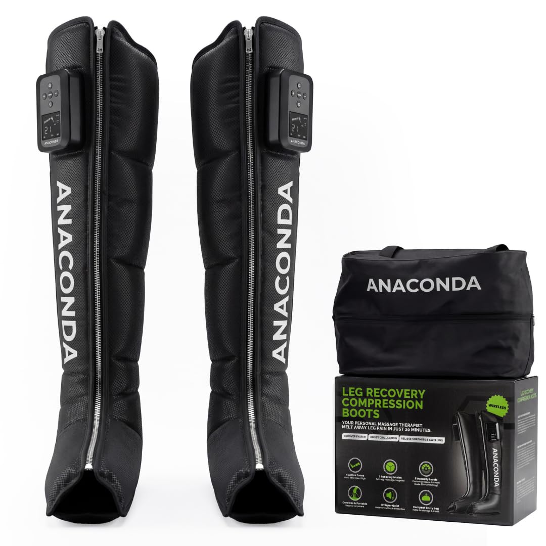 Wireless Leg Compression Boots with 4 Sequential Zones, 3 Modes, 4-Hour Battery I695